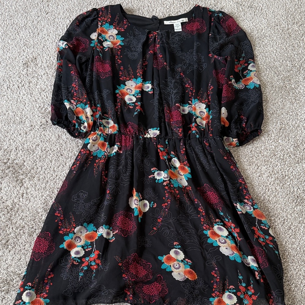 American Rag Black Floral Dress